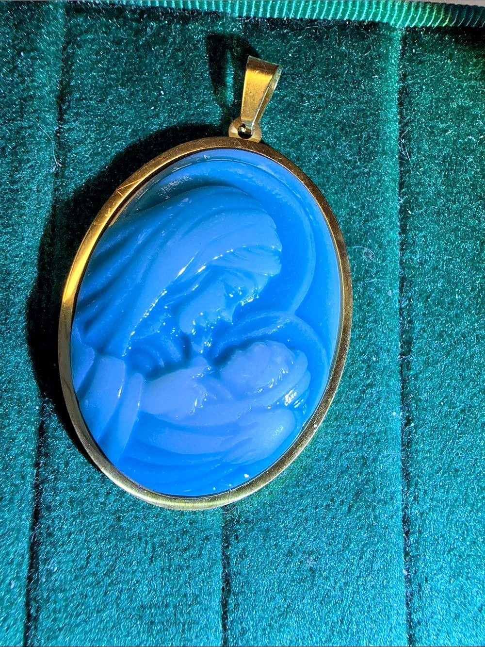 Blue Cameo Pendant